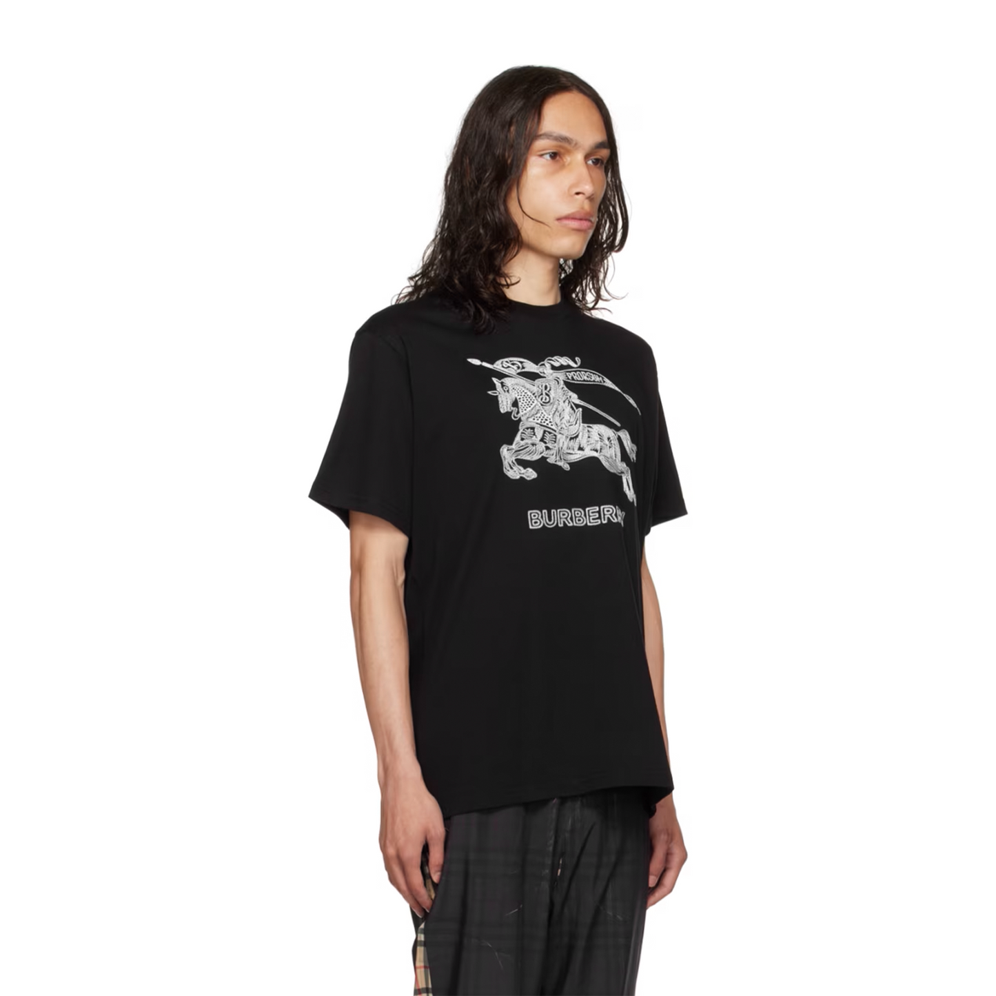 BURBERRY Embroidered EKD Cotton Tee Black