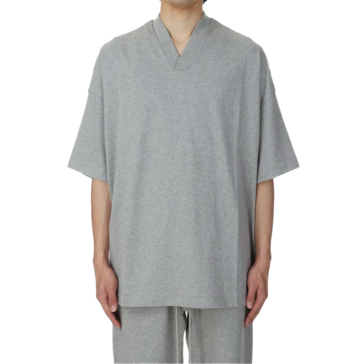 Fear of God Essentials V-Neck Tee Dark Heather Oatmeal (SS24)