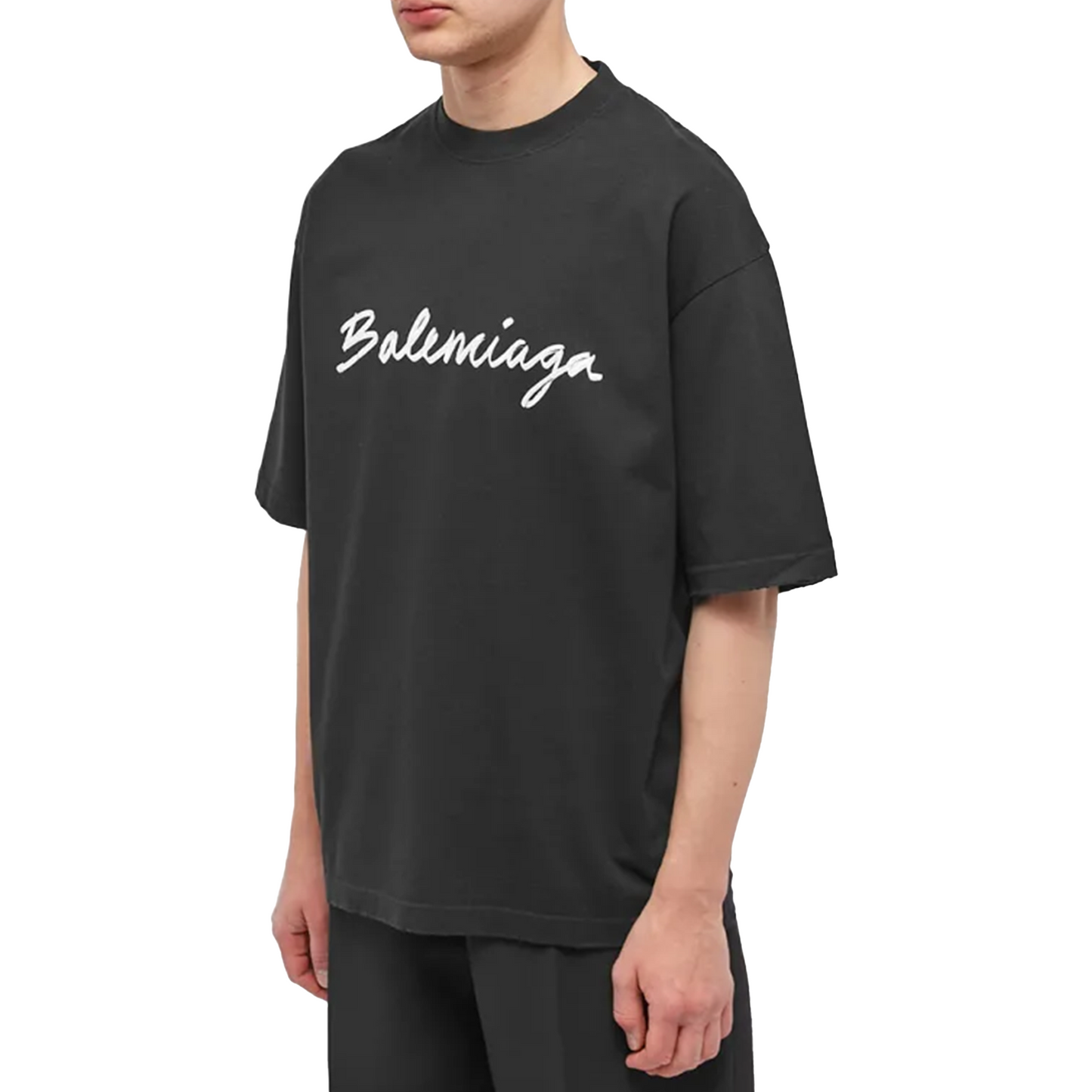 BALENCIAGA Script Logo Tee Black