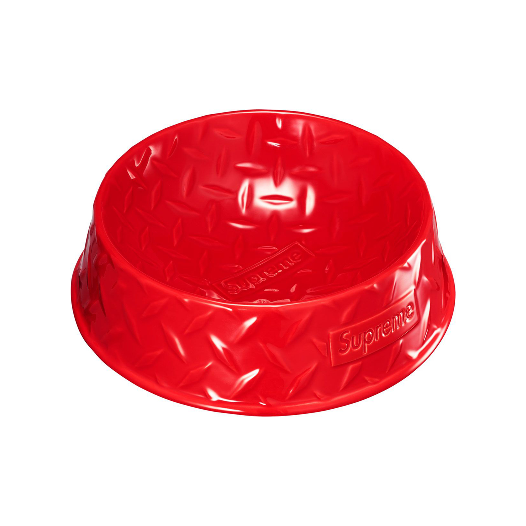 Supreme Diamond Plate Dog Bowl Red (SS23) – STEALPLUG KL