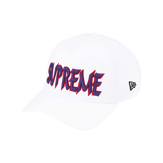 Supreme Sharp Spellout Adjustable New Era Cap White (FW25)