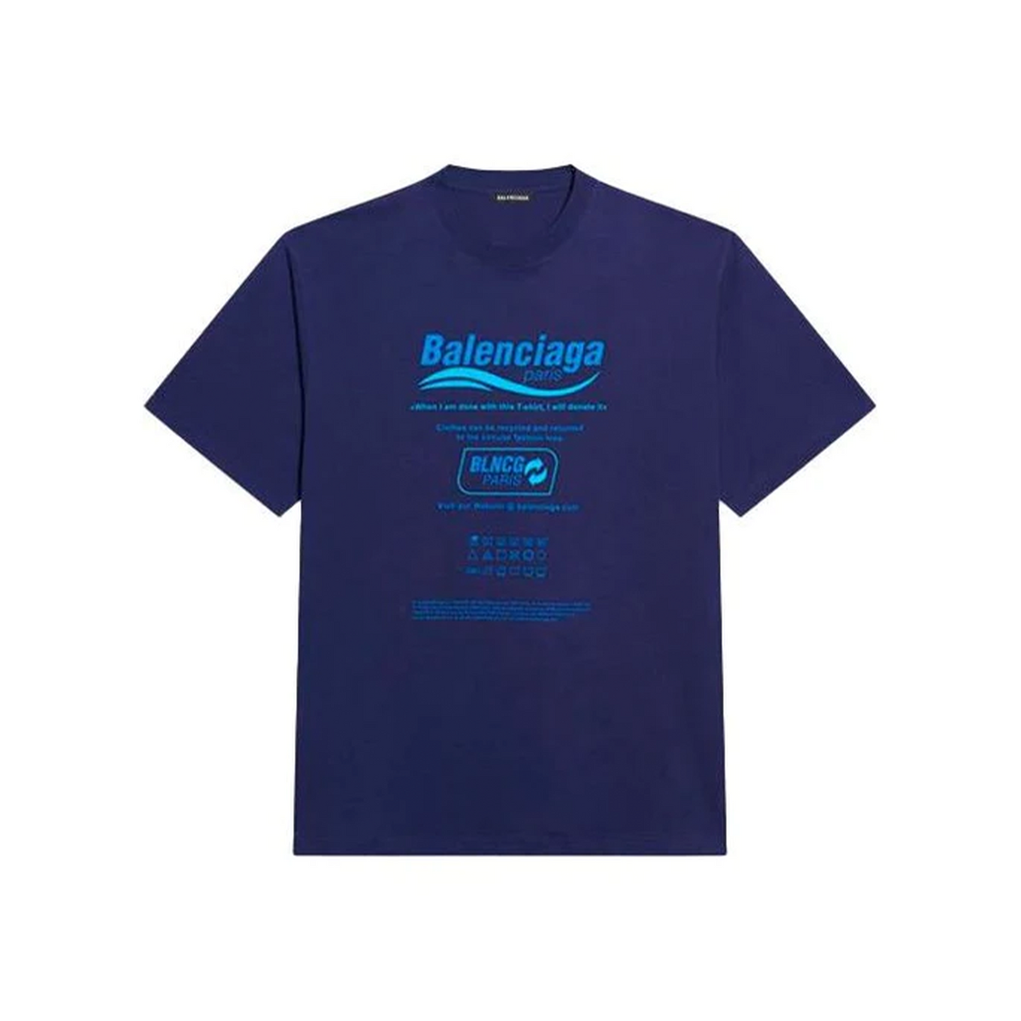BALENCIAGA Dry Cleaning Tee Navy Blue