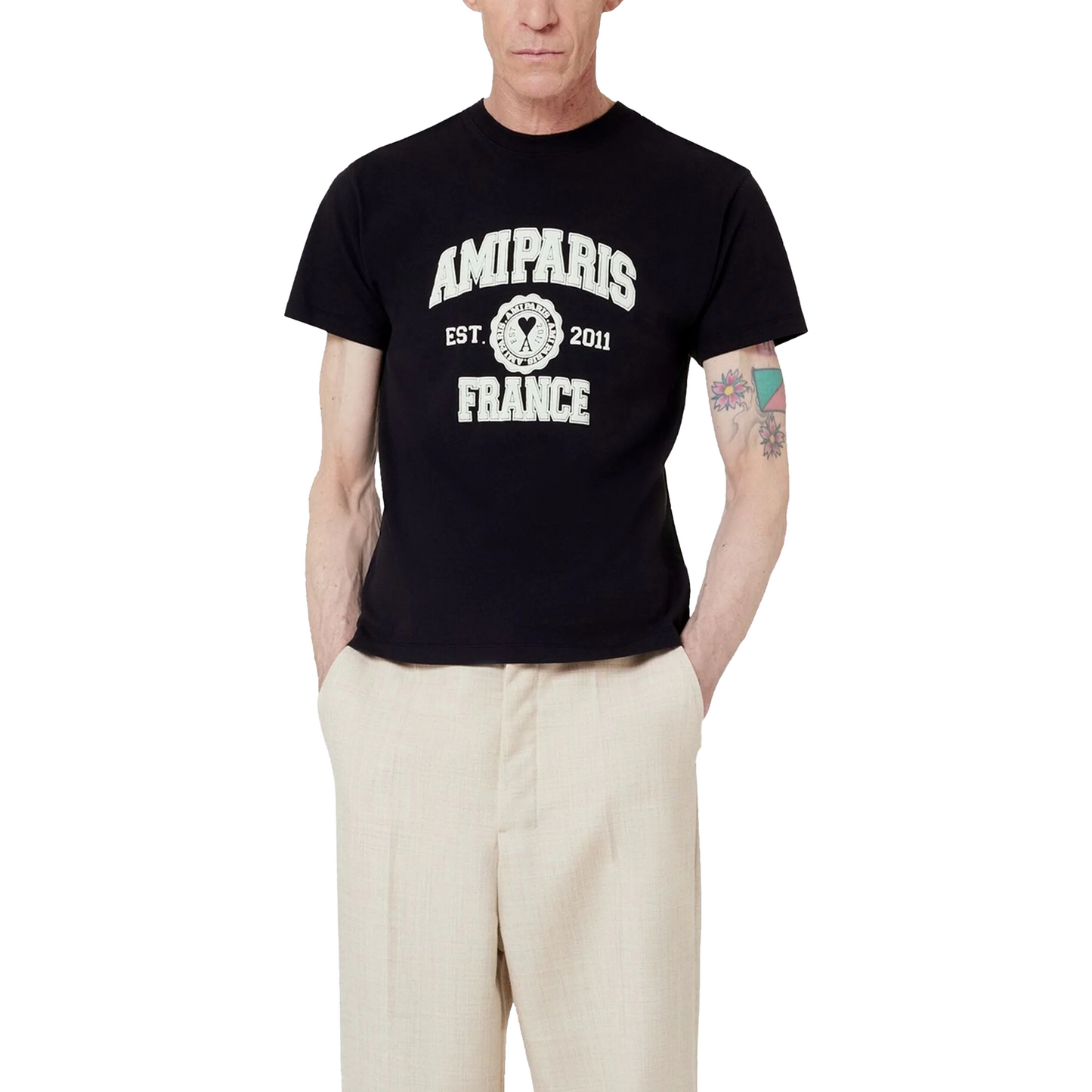 AMI PARIS France Tee Black (FW22)