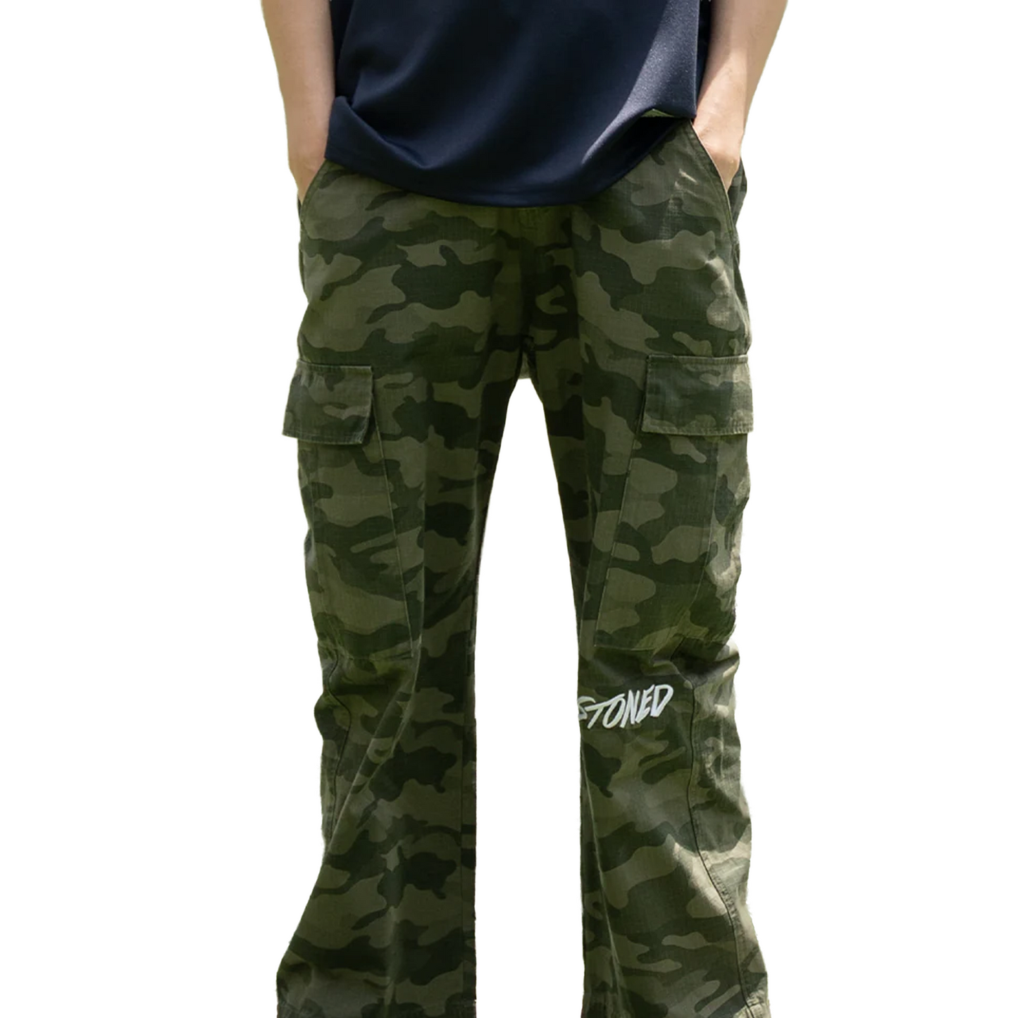 Stoned & Co ® FORCE : Camo Cargo Pants Green (SS25)