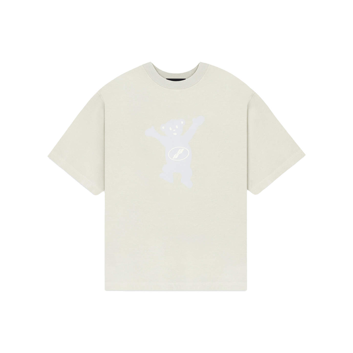 WE11DONE Teddy Bear Print Oversize Tee Ivory