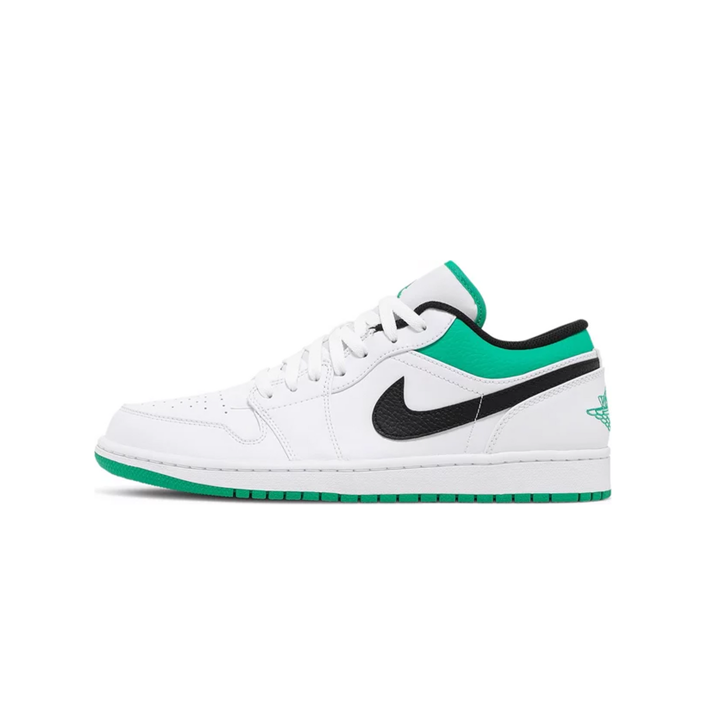 Jordan 1 Low White Lucky Green Black