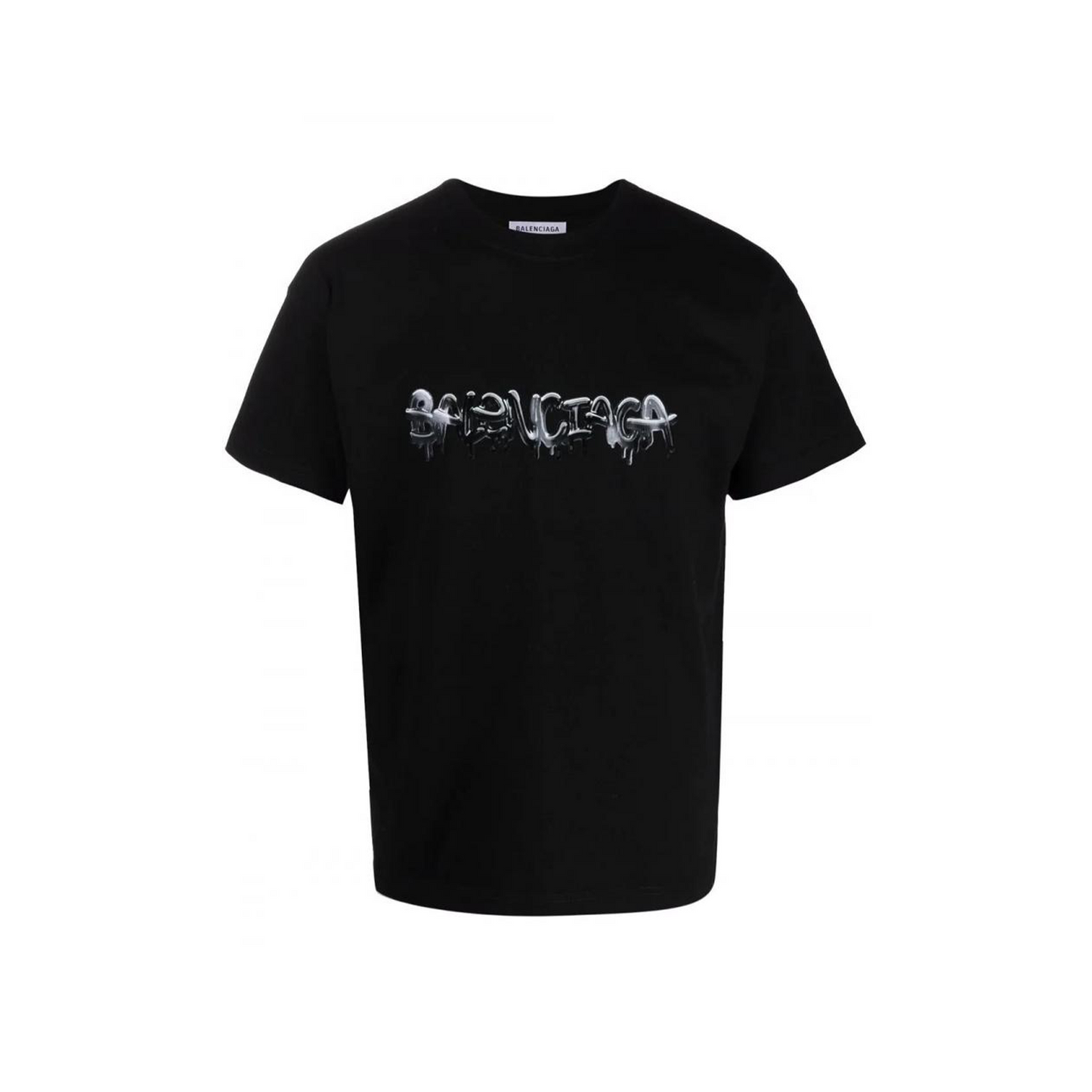 BALENCIAGA Graffiti Logo Print Tee Black