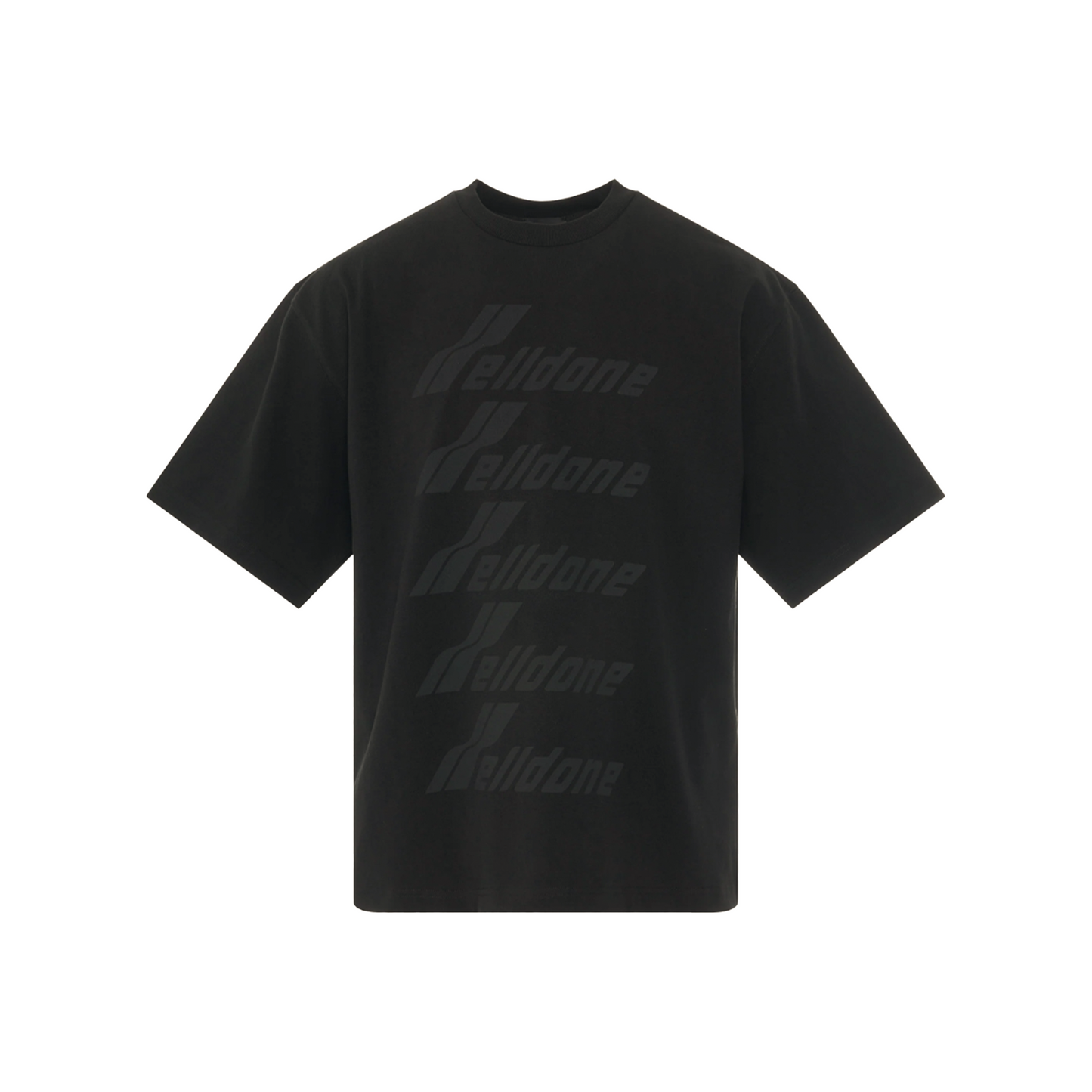 WE11DONE Oversized Logo Print Tee Black
