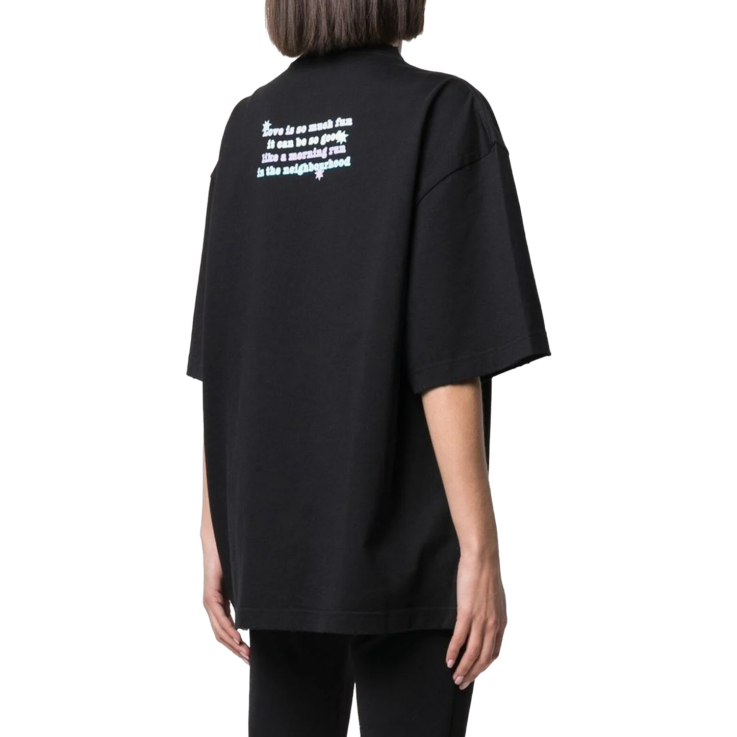 BALENCIAGA Love Bear Print Tee Black
