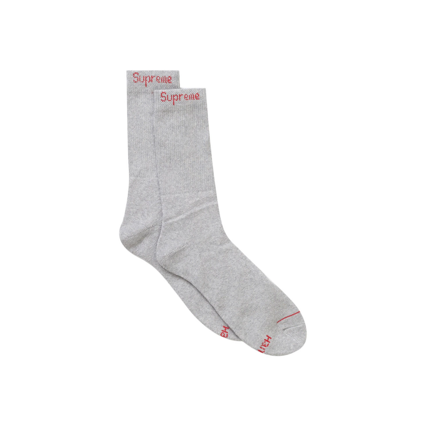 Supreme Hanes Crew Socks (4 Pack) Heather Grey