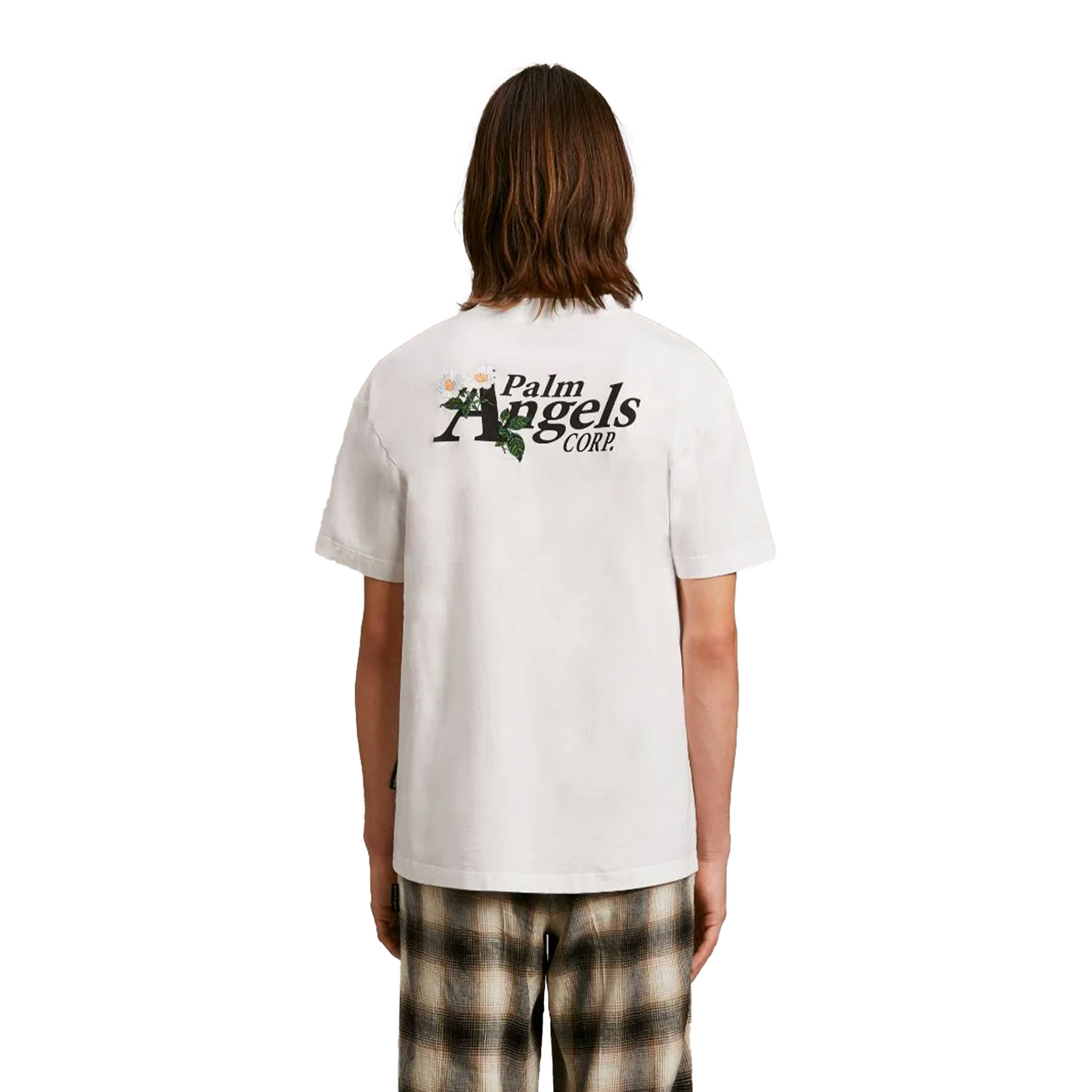 PALM ANGELS Daisy Logo Crew Neck Tee White