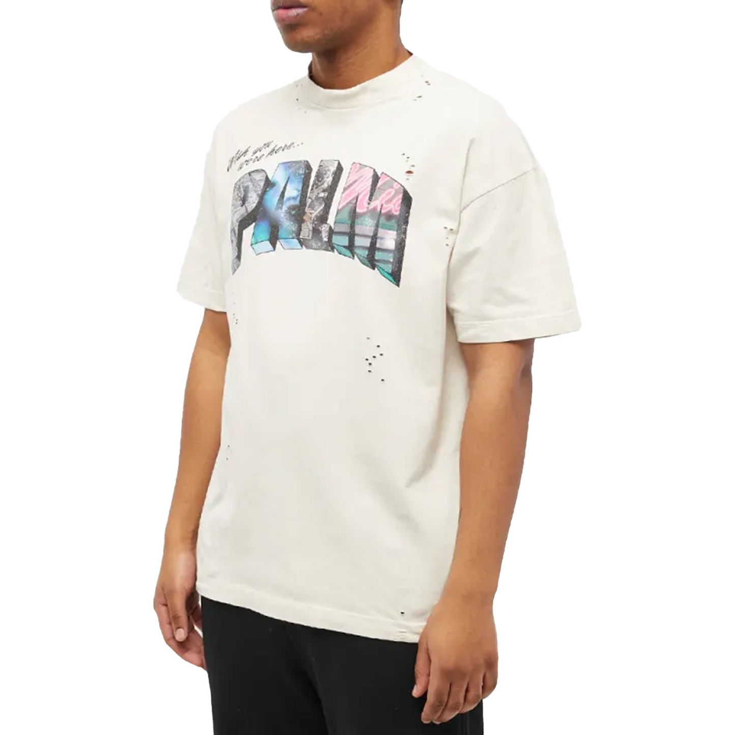 PALM ANGELS Palm Sign Vintage Tee White/Multi