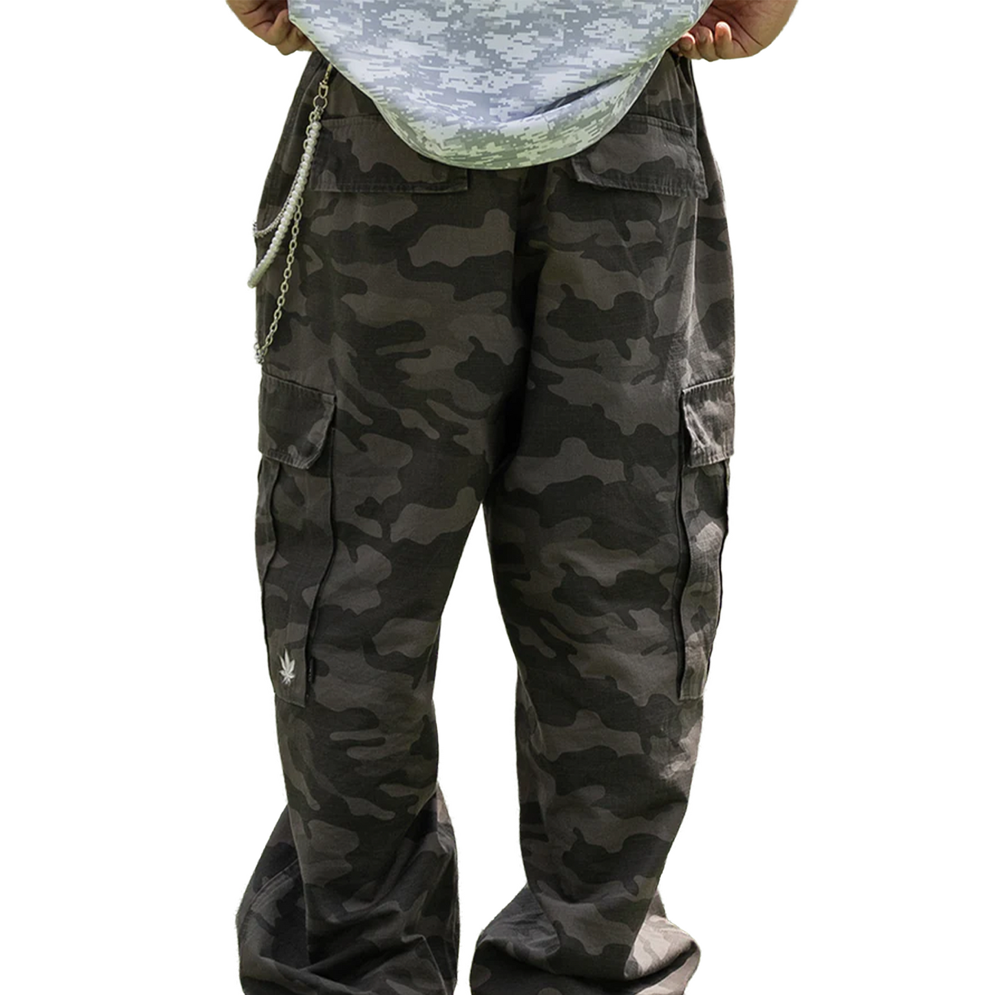 Stoned & Co ® FORCE : Camo Cargo Pants Black (SS25)