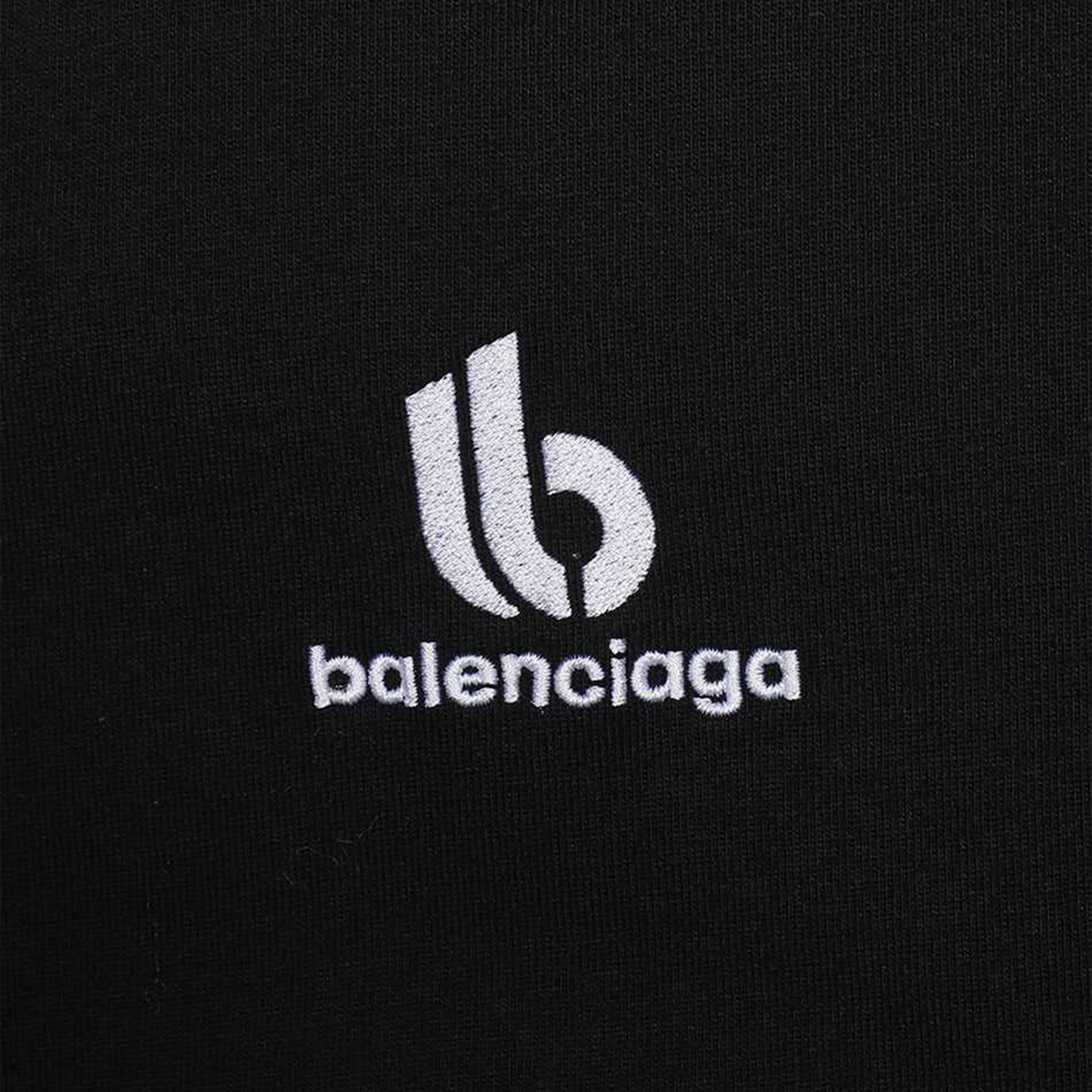 BALENCIAGA Embroidered Double B Logo Tee Black