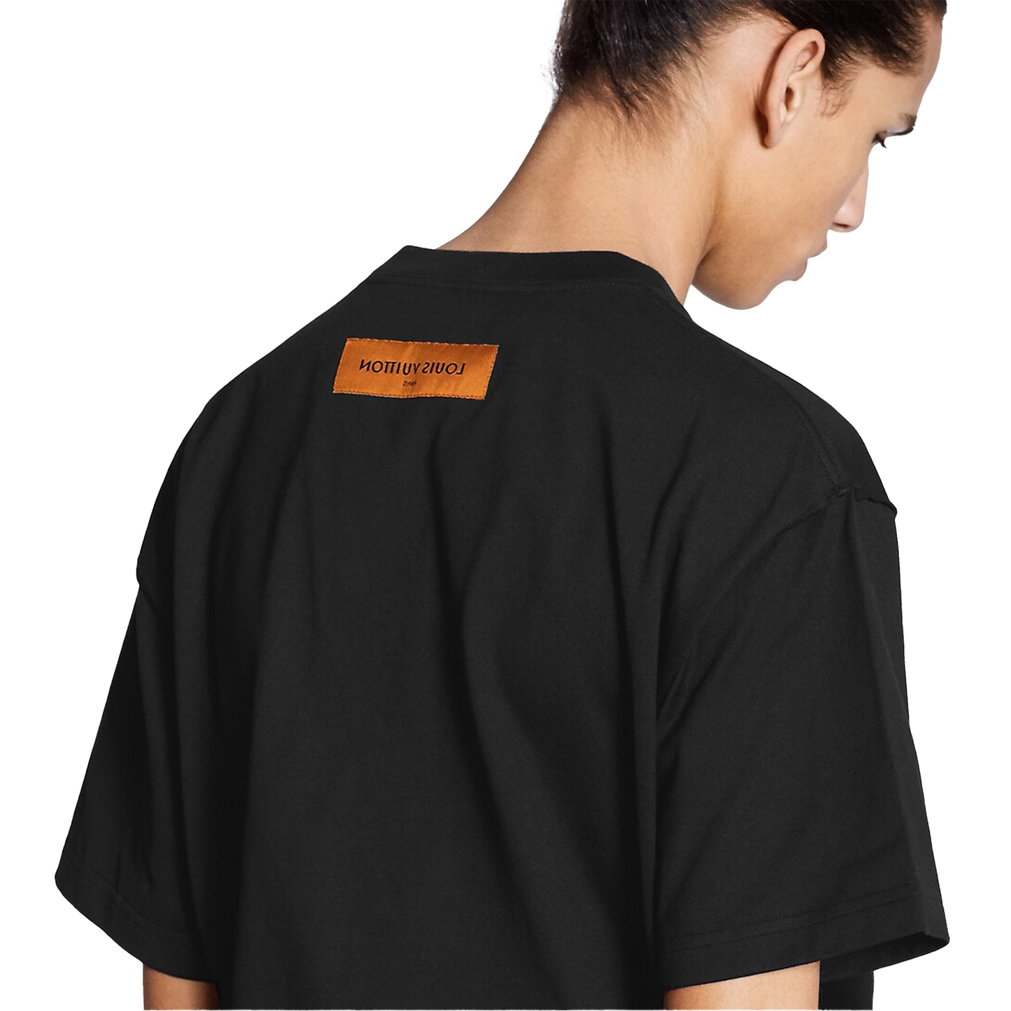 LOUIS VUITTON LV Stitch Print and Embroidered Tee Black