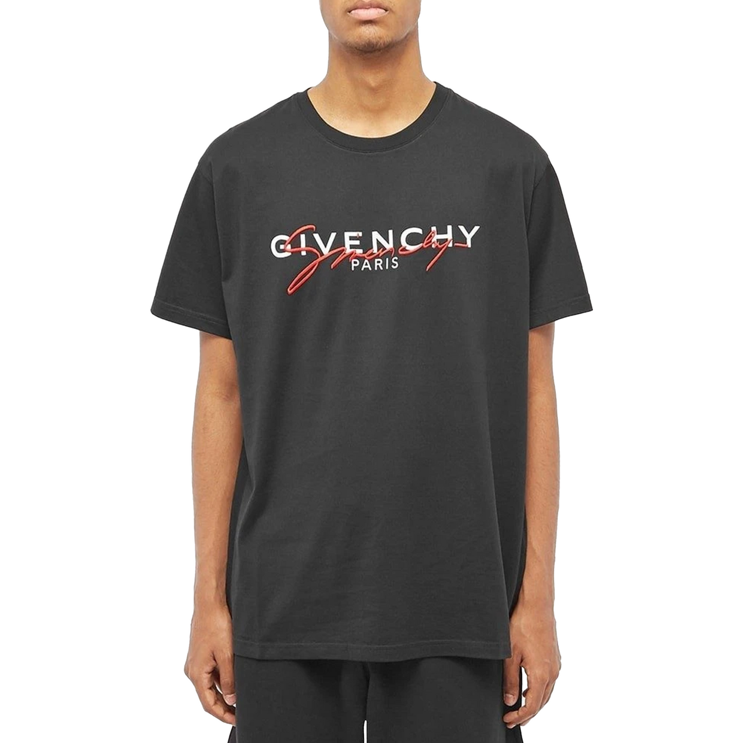 GIVENCHY Signature Logo Tee Black/Red (Regular Fit)