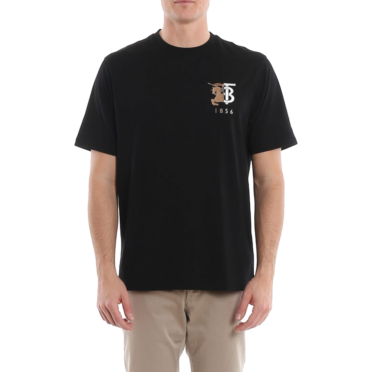 BURBERRY Hesford TB Monogram Embroidery Tee Black