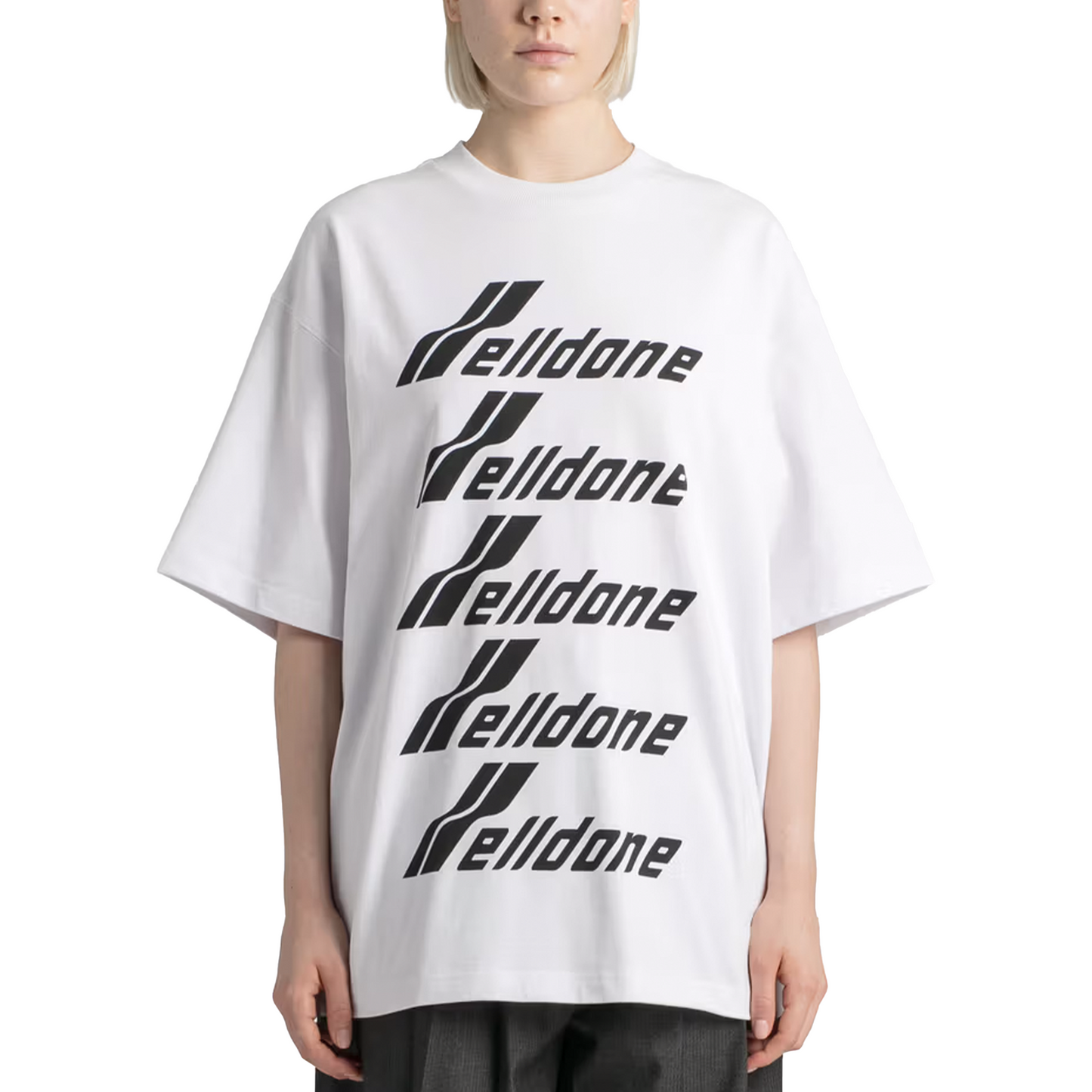 WE11DONE Oversized Logo Print Tee White