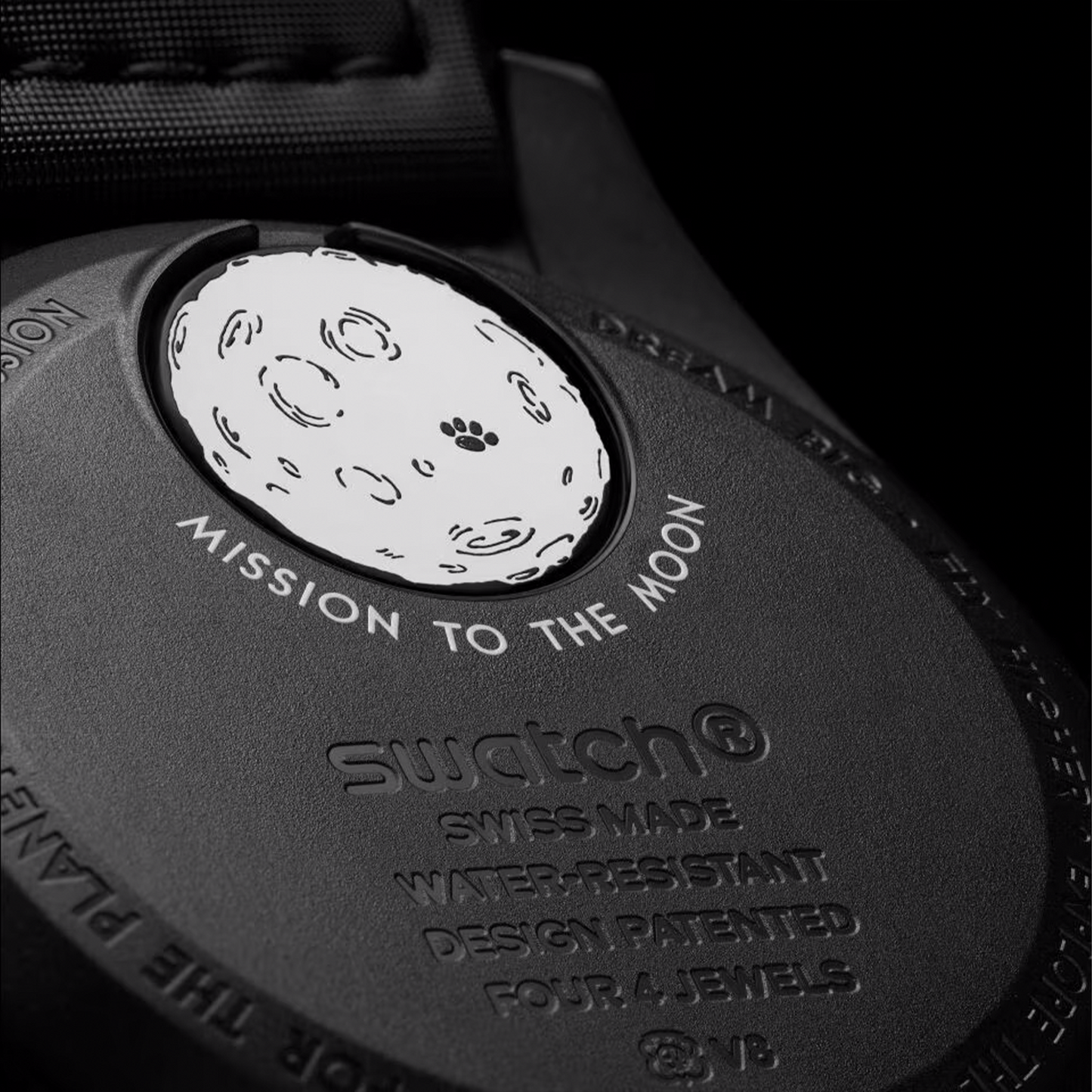 Swatch x Omega Bioceramic Moonswatch Mission To Moonphase Snoopy Black