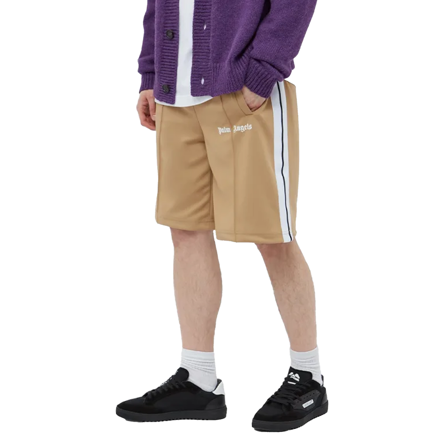 PALM ANGELS Track Shorts Beige