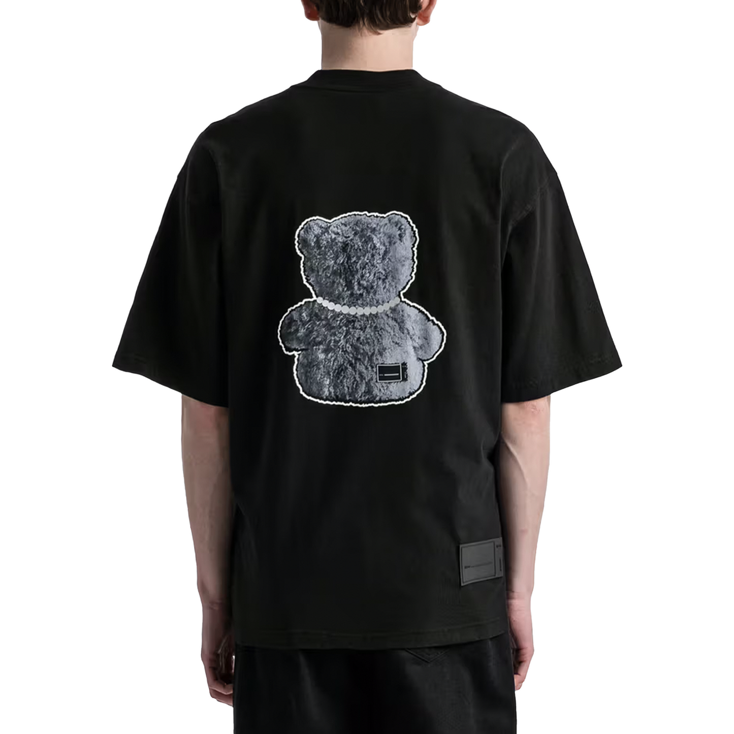 We11done Pearl Necklace Teddy Cotton Tee Black