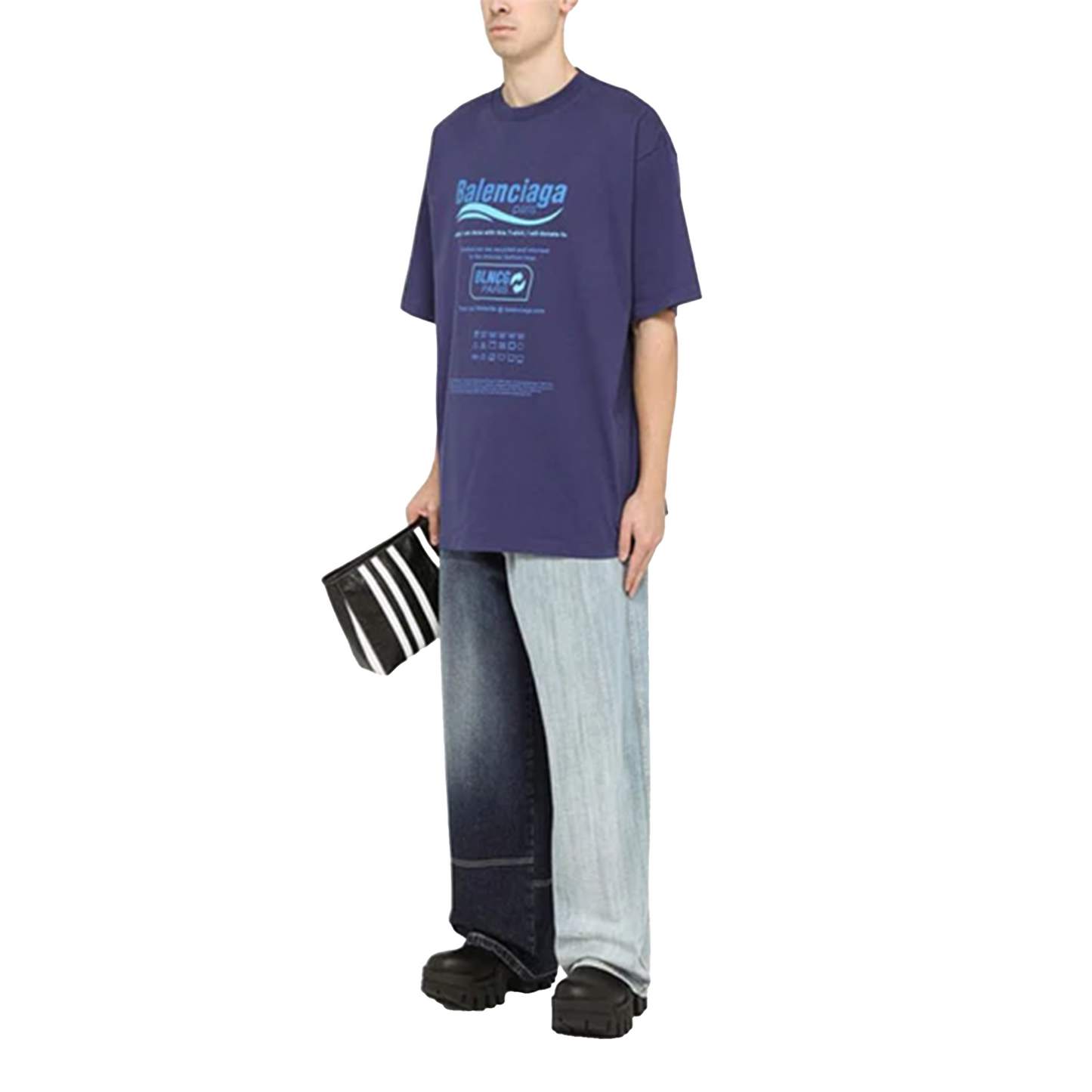 BALENCIAGA Dry Cleaning Tee Navy Blue