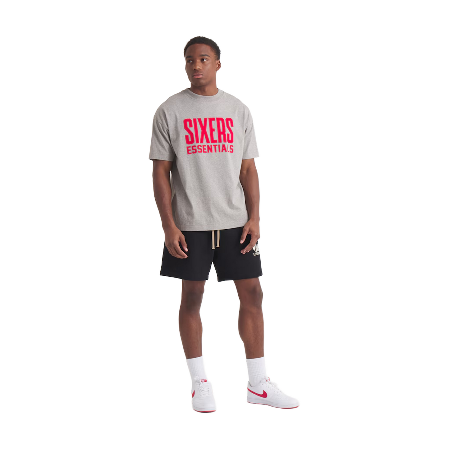 Fear of God Essentials x NBA Philadelphia 76ers Tee Warm Heather (SS25)