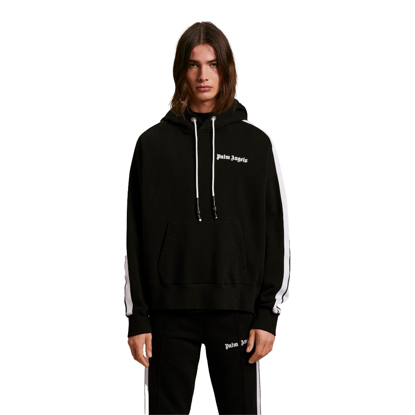 PALM ANGELS Track Stripe Hoodie Black