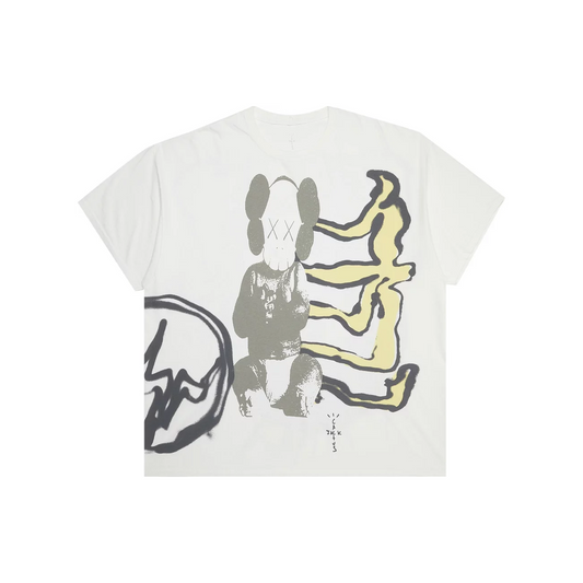 Travis Scott Cactus Jack x Kaws For Fragment Tee Aged Yellow