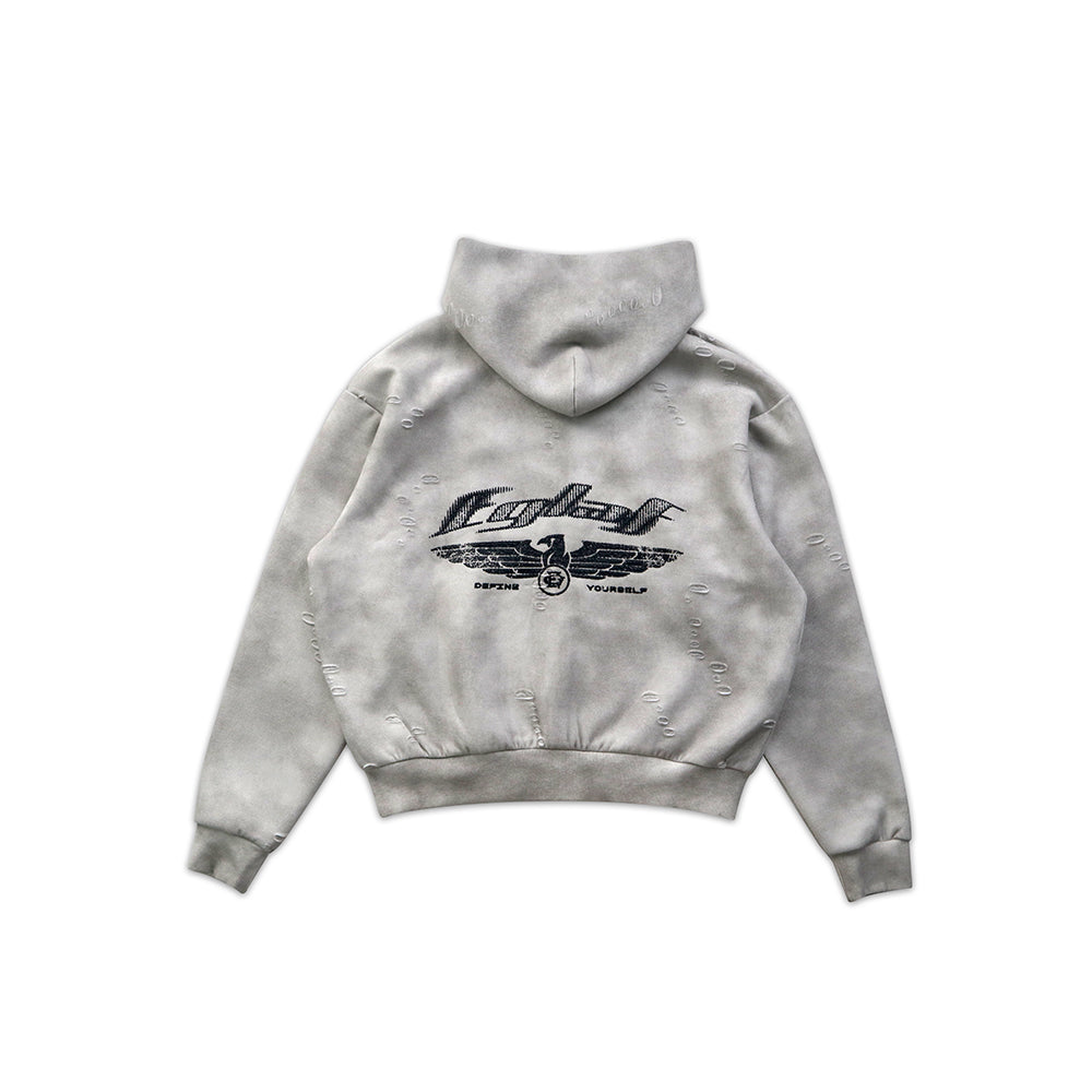 EGLAF R//W Distressed Hoodie Light Grey (FW25)