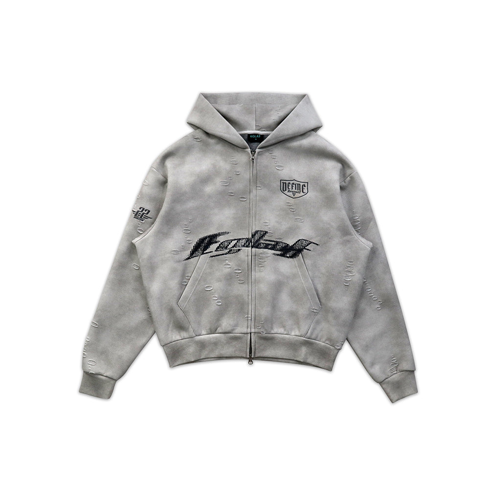 EGLAF R//W Distressed Hoodie Light Grey (FW25)