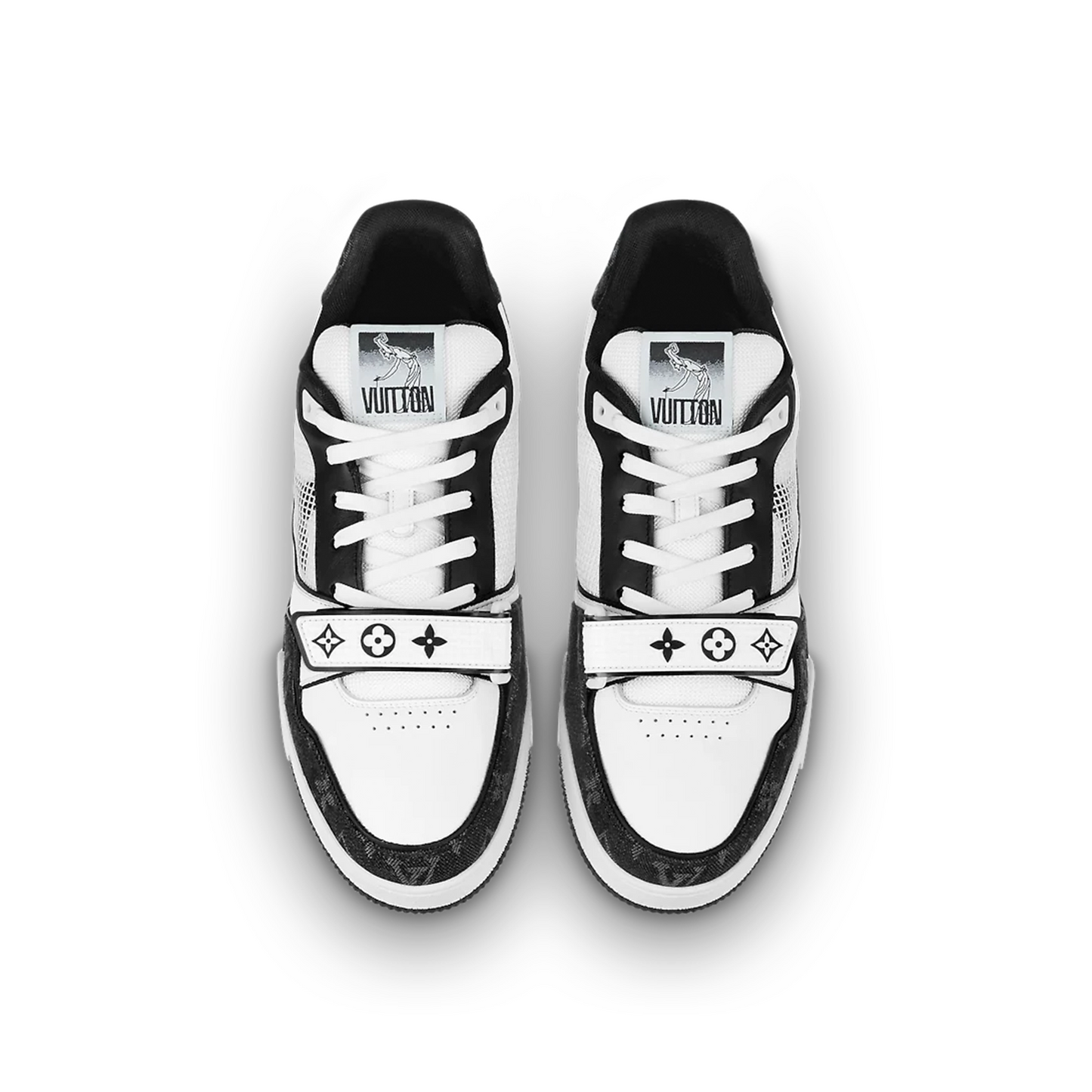 LOUIS VUITTON LV Trainer Velcro Strap Monogram Denim Black White