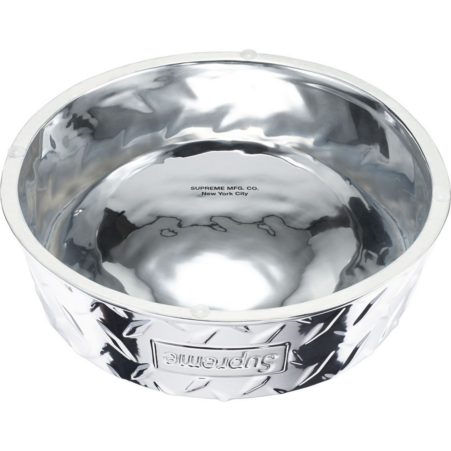 Supreme Diamond Plate Dog Bowl Silver (SS23)