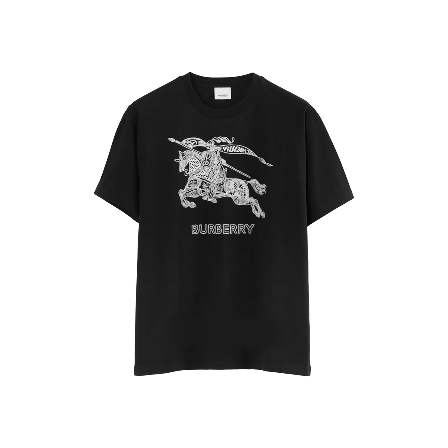 BURBERRY Embroidered EKD Cotton Tee Black