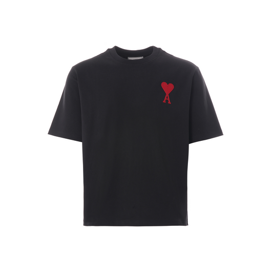 AMI PARIS De Coeur Chain Stitch Tee Black (FW20)