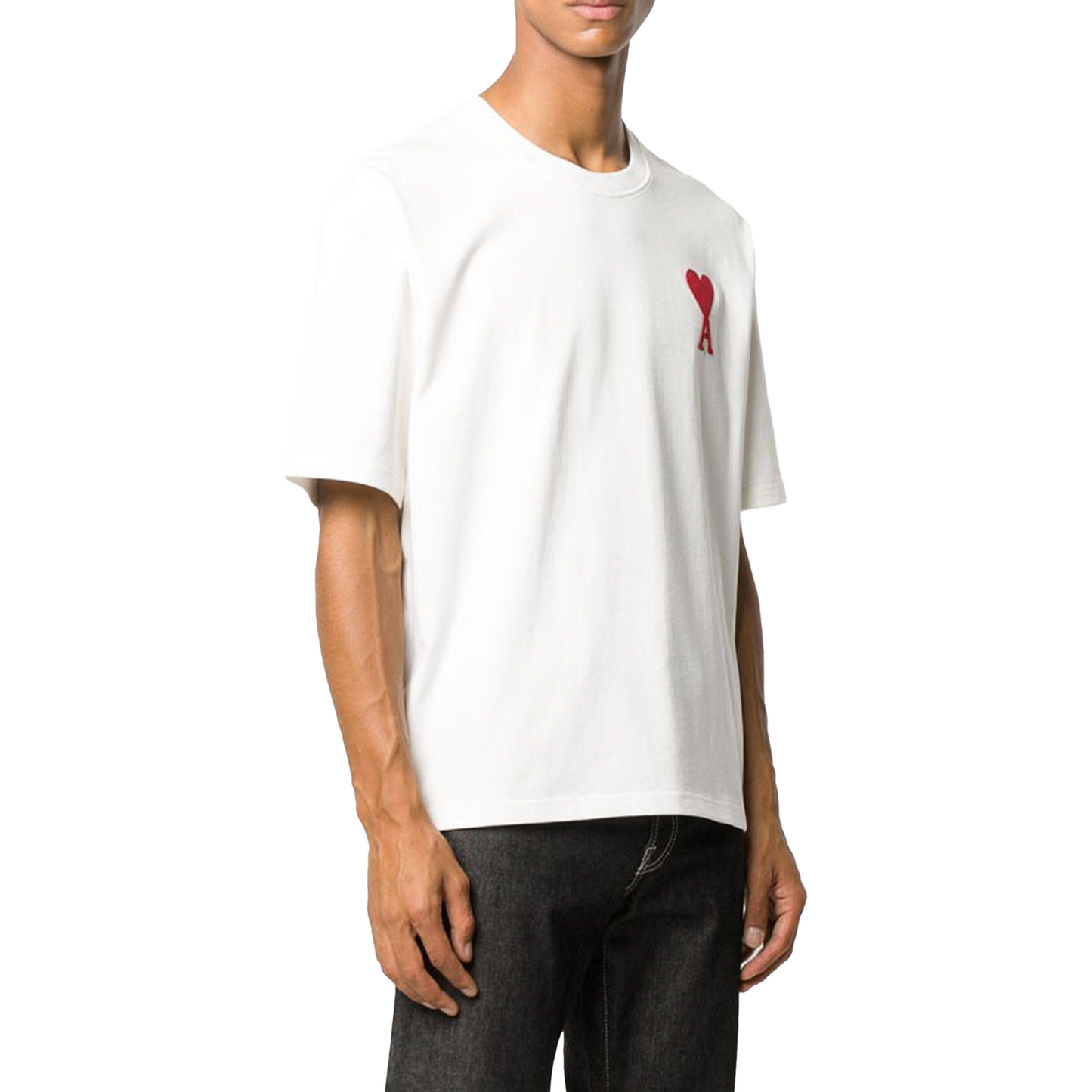 AMI PARIS De Coeur Chain Stitch Tee White (FW20)