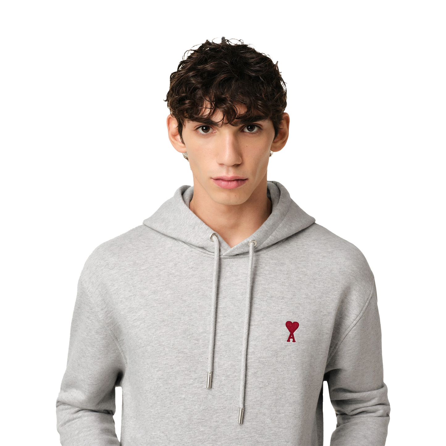 AMI PARIS Ami De Coeur Hoodie Heather Ash Grey (SS25)