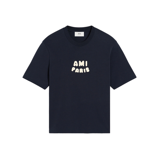 AMI PARIS Ami Paris Patch Tee Navy Blue (SS25)