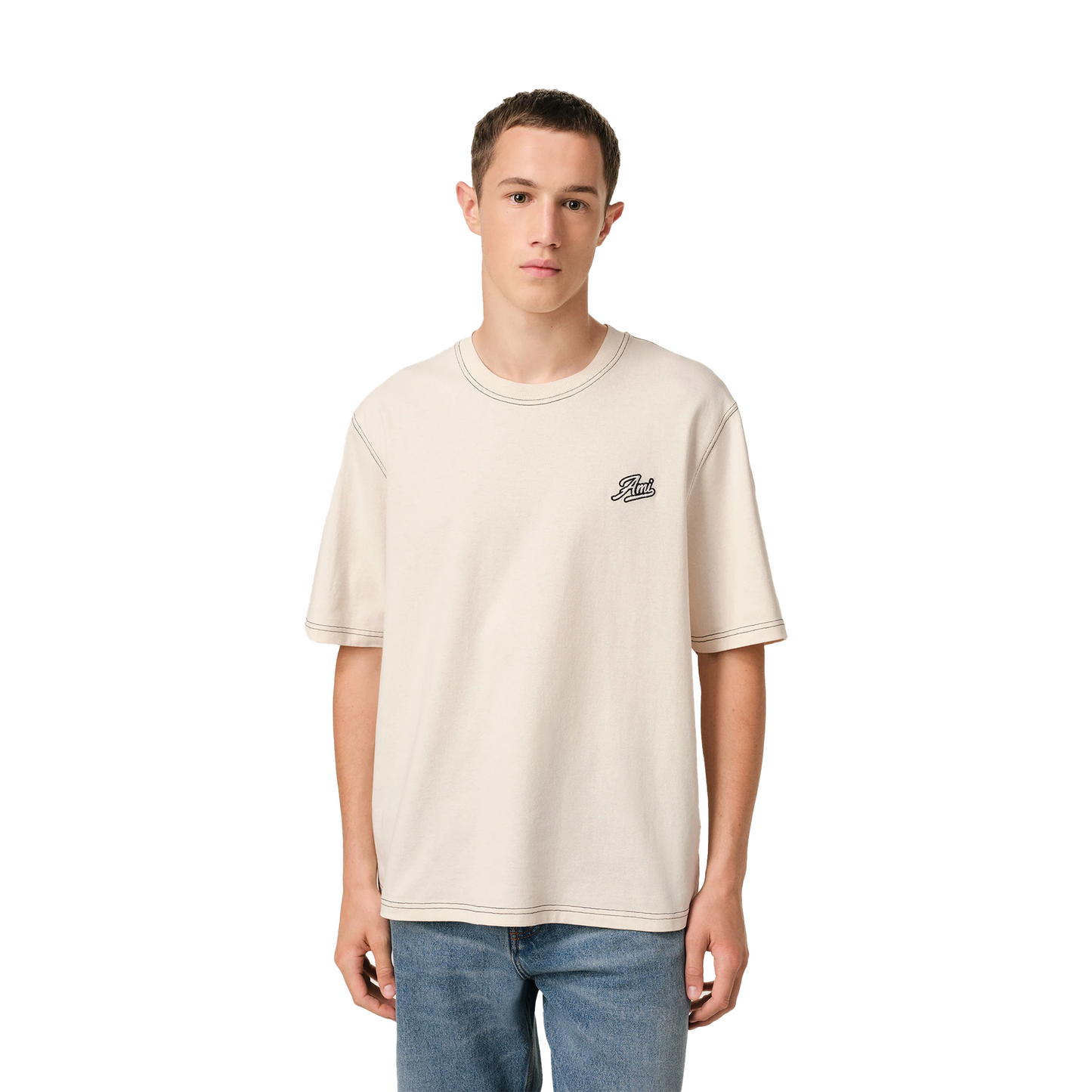 AMI PARIS Ami Signature Tee White Cream (SS25)