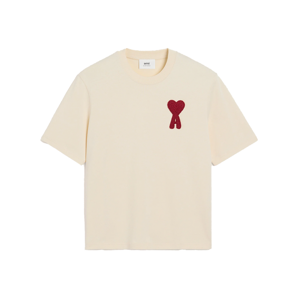 AMI PARIS Ami de Coeur Cotton Patch Tee White Cream (SS25)