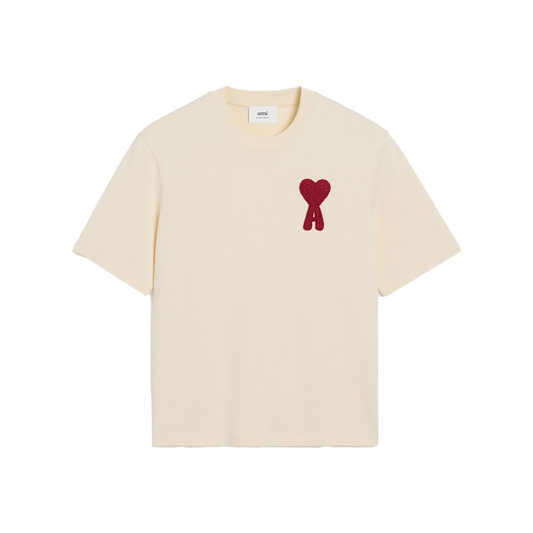AMI PARIS Ami de Coeur Cotton Patch Tee White Cream (SS25)