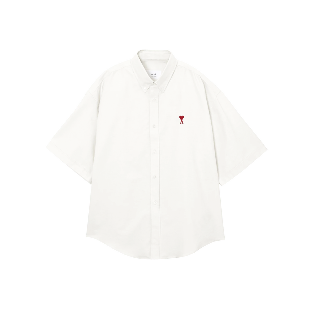 AMI PARIS Cotton Boxy Fit Short Sleeves Shirt White (SS24)