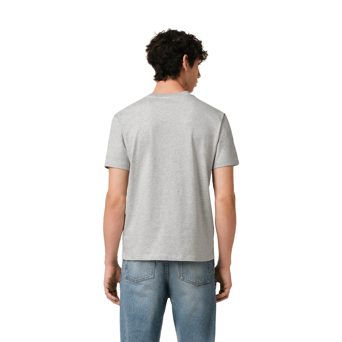 AMI PARIS Classic Fit Ami De Coeur Tee Heather Grey/Red (SS24)