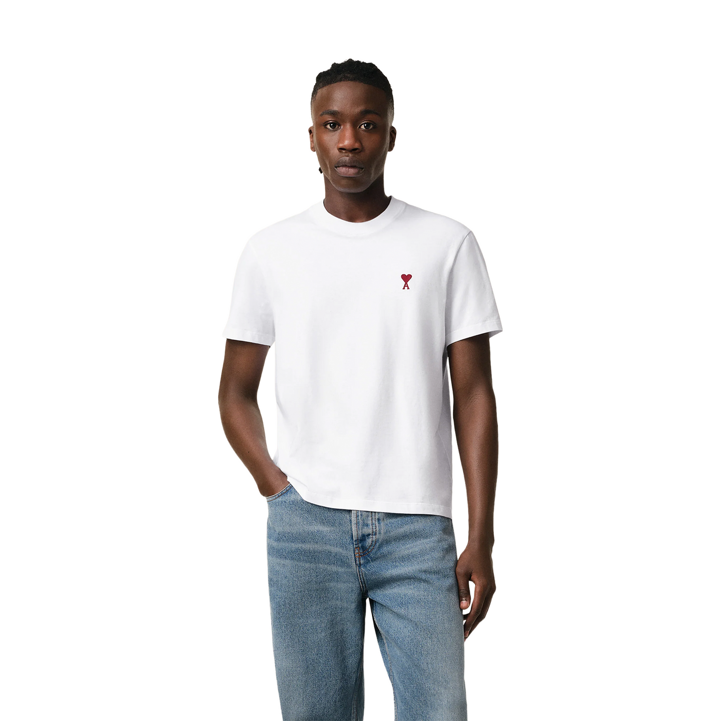AMI PARIS Classic Fit Ami De Coeur Tee White/Red (SS24)