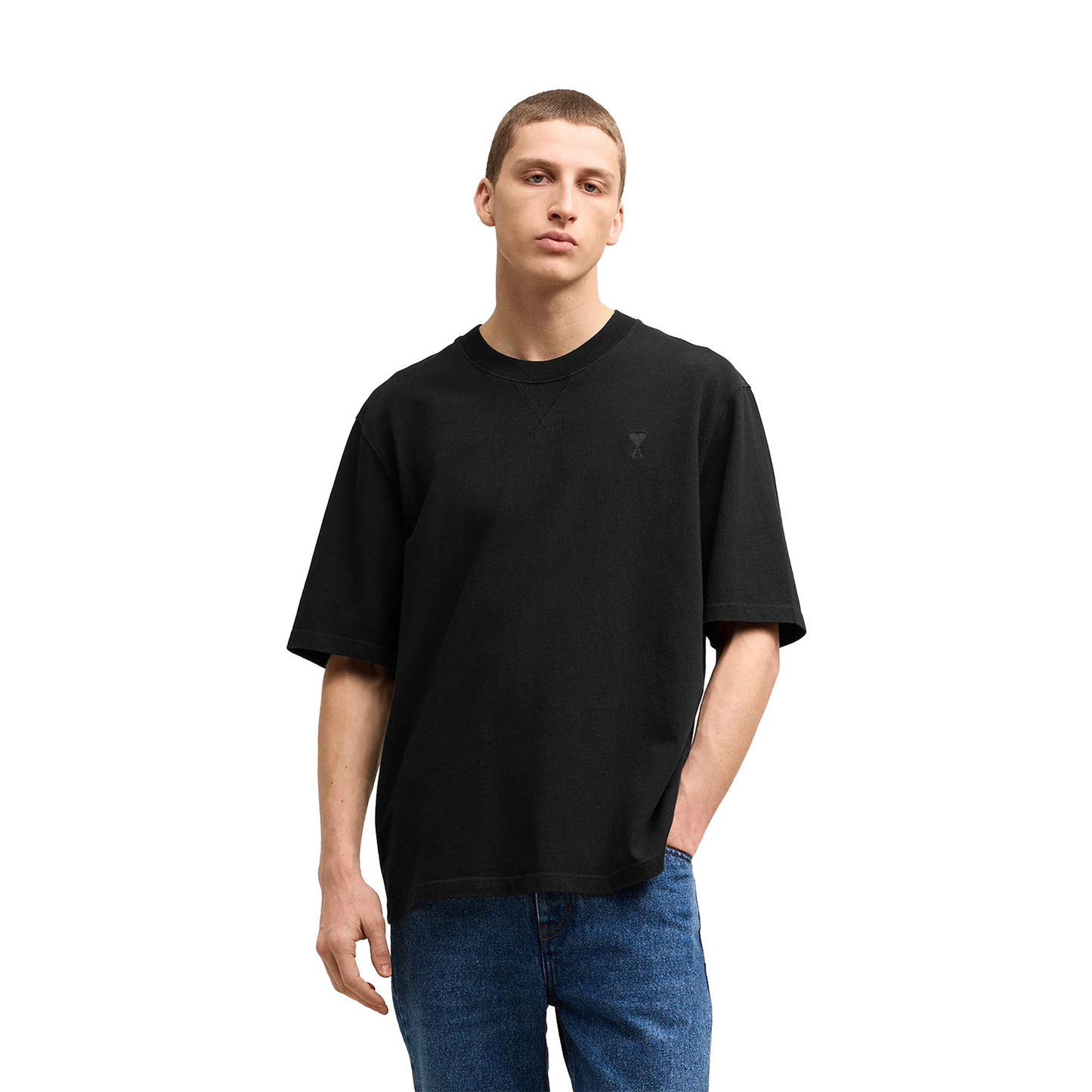AMI PARIS De Coeur Heavy Jersey Tee Black (FW24)