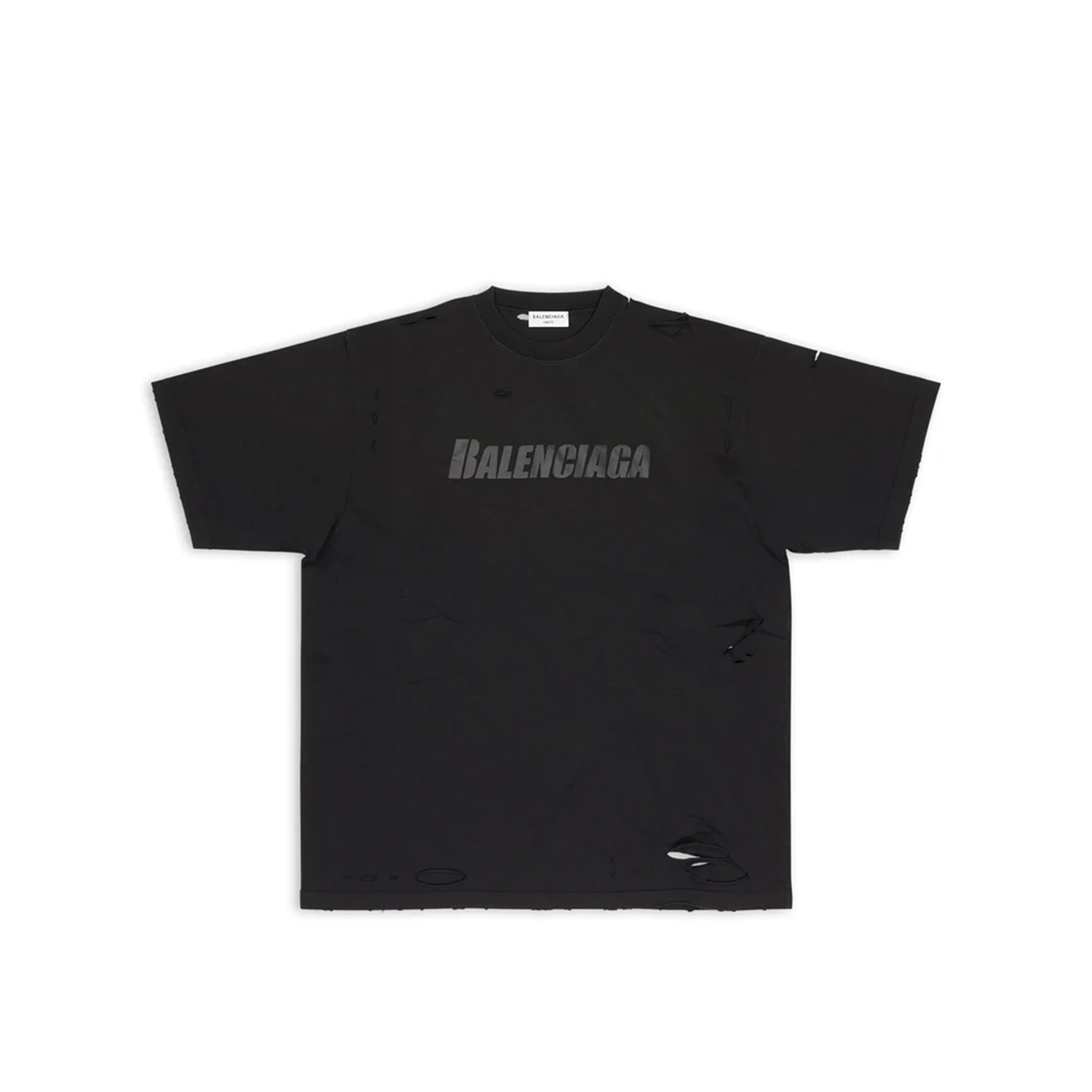Balenciaga Ripped Oversized T Shirt BALENCIAGA Distressed Logo