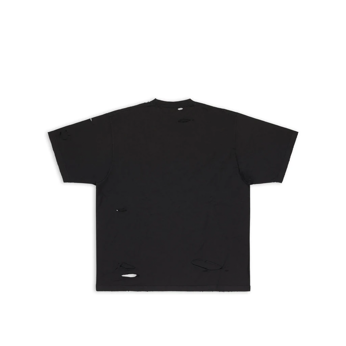 BALENCIAGA Distressed Logo Print Tee Black