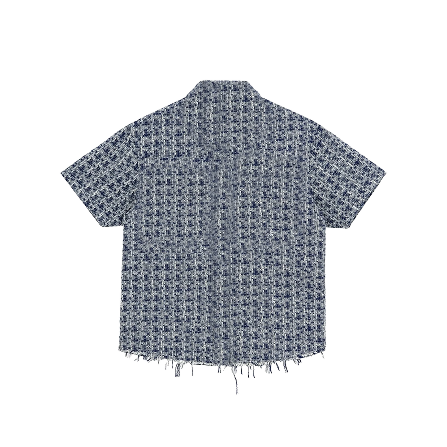 BONELESS Brushed Hem Patch Pockets Short Sleeved Shirt Blue/White Plaid (SS22)