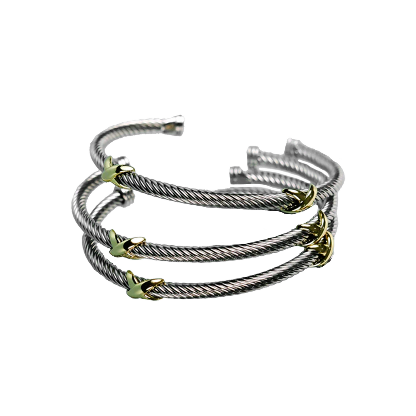 EK Collection Aurora Double Bangle Silver/Gold (SS25)