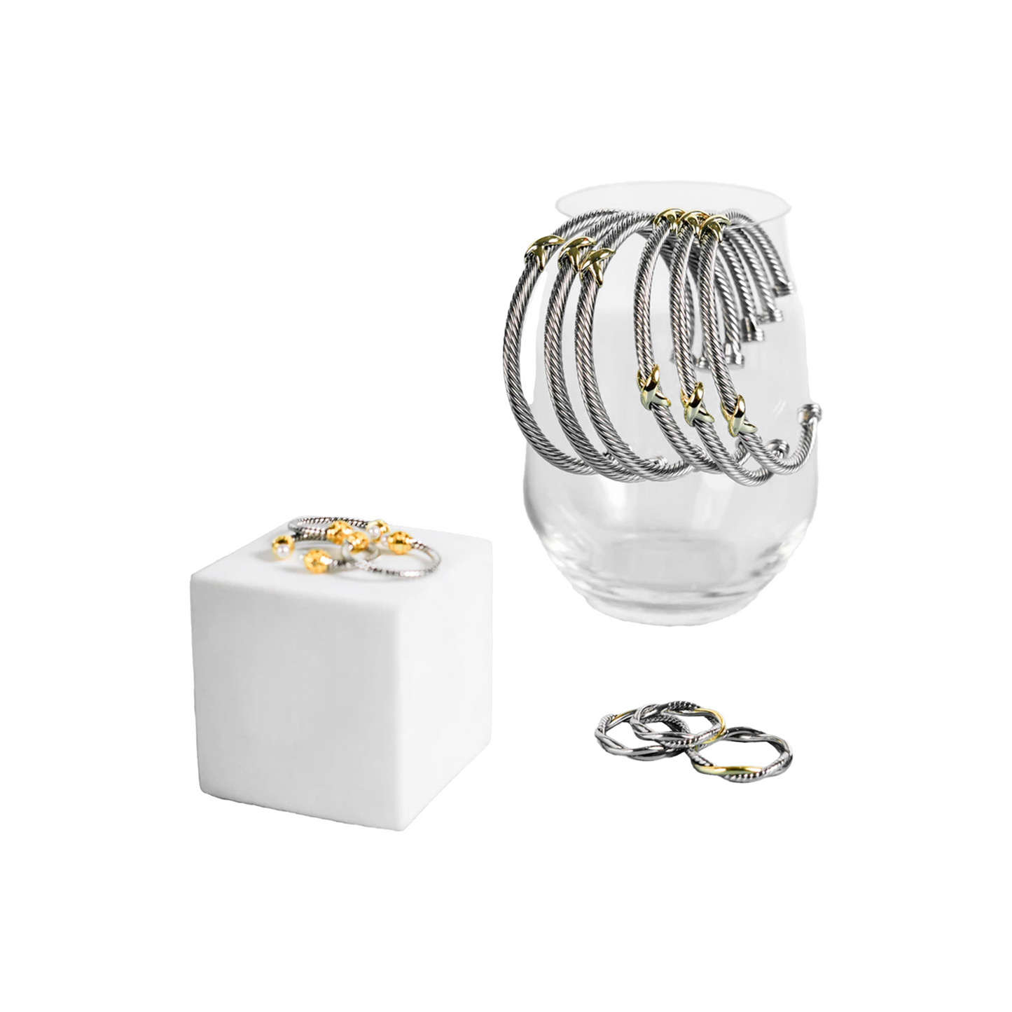 EK Collection Aurora Single Bangle Silver/Gold (SS25)